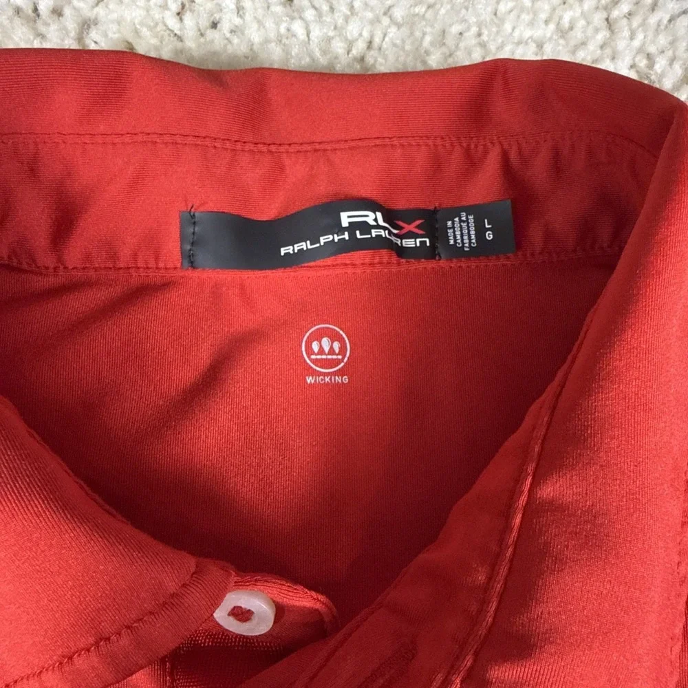 Ralph Lauren RLX Polo Red Size Large Moisture Wicking Polyester